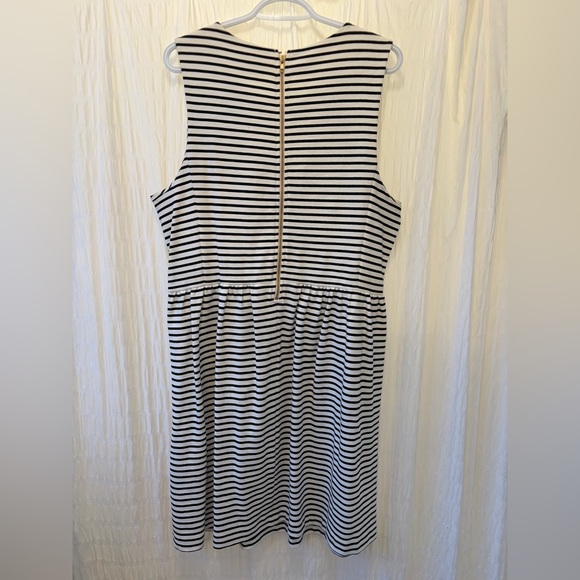 J. Crew Black & White Striped Sleeveless Midi Dress - Picture 3 of 3